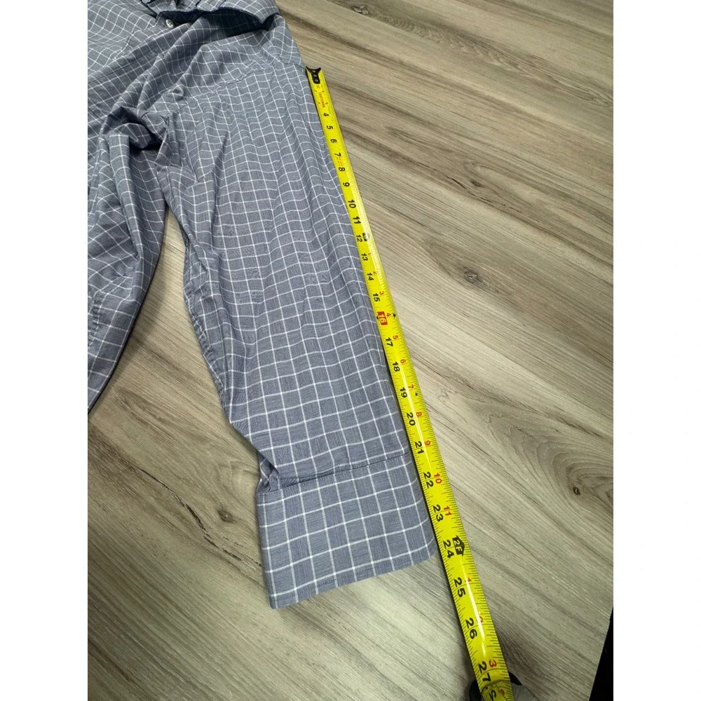 Tommy Hilfiger Mens Regular Fit Stretch Wrinkle Resistant Blue Plaid Shirt‎ XL